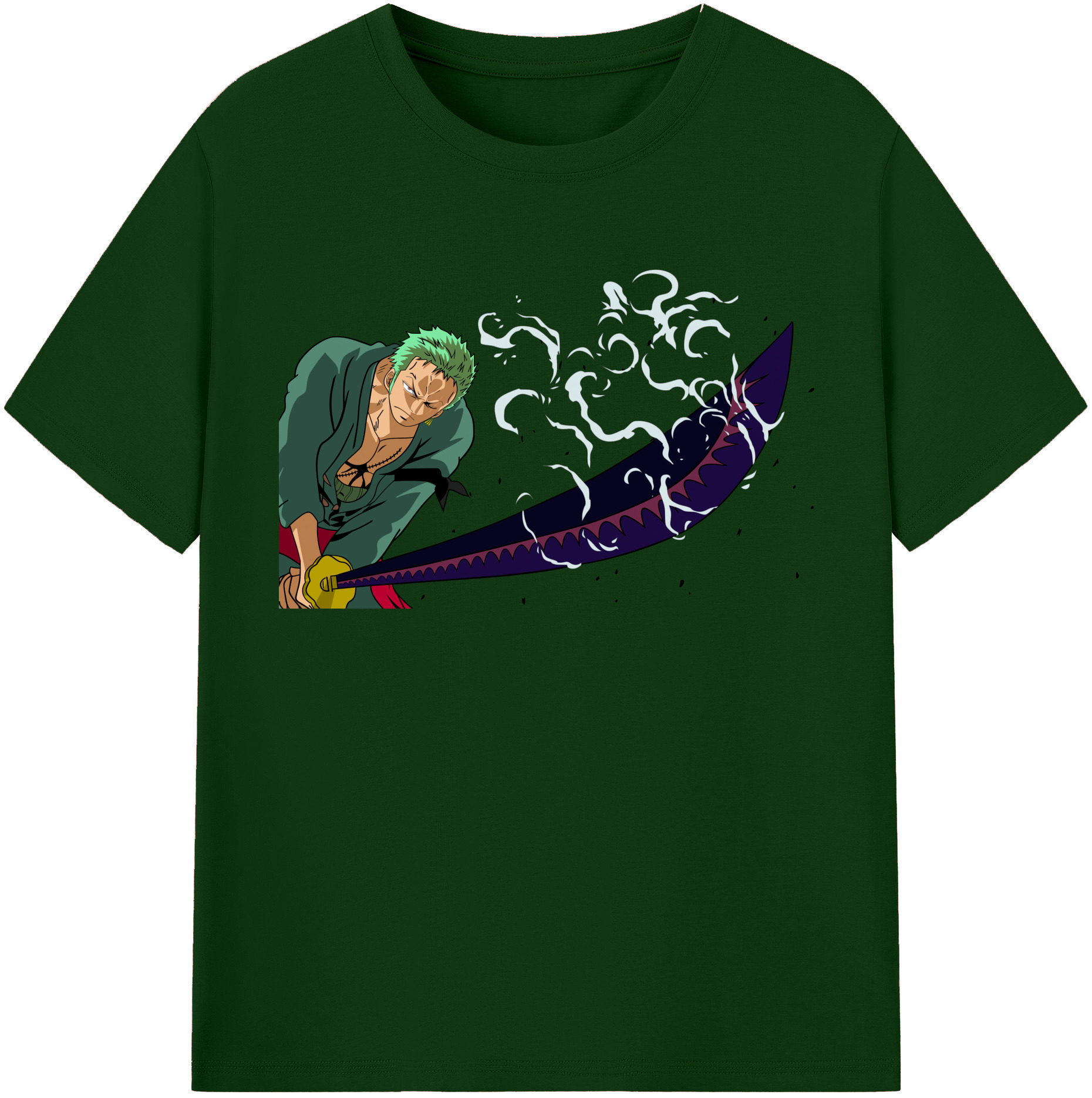 ワンピース ロロノア・ゾロ ONE PIECE Roronoa Zoro 綿100％半袖Tシャツ（フロントプリント）
